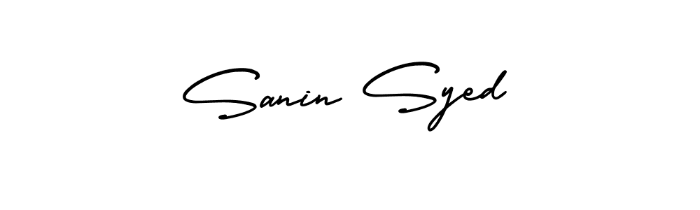How to Draw Sanin Syed signature style? AmerikaSignatureDemo-Regular is a latest design signature styles for name Sanin Syed. Sanin Syed signature style 3 images and pictures png