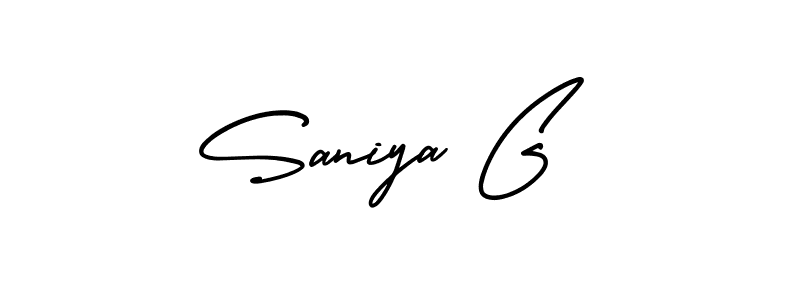 Make a beautiful signature design for name Saniya G. With this signature (AmerikaSignatureDemo-Regular) style, you can create a handwritten signature for free. Saniya G signature style 3 images and pictures png