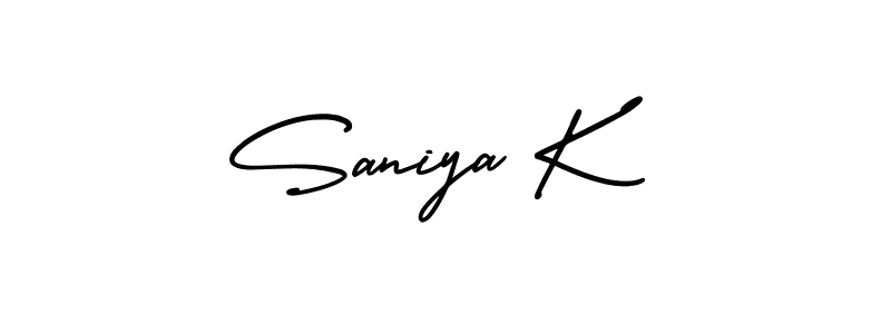 Make a beautiful signature design for name Saniya K. Use this online signature maker to create a handwritten signature for free. Saniya K signature style 3 images and pictures png
