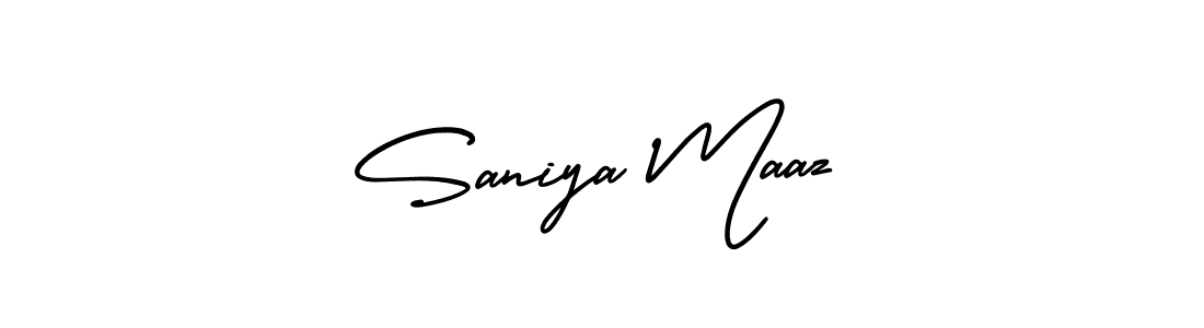 Make a beautiful signature design for name Saniya Maaz. With this signature (AmerikaSignatureDemo-Regular) style, you can create a handwritten signature for free. Saniya Maaz signature style 3 images and pictures png