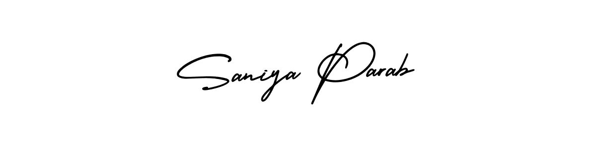 Saniya Parab stylish signature style. Best Handwritten Sign (AmerikaSignatureDemo-Regular) for my name. Handwritten Signature Collection Ideas for my name Saniya Parab. Saniya Parab signature style 3 images and pictures png