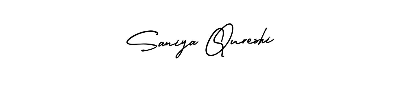 The best way (AmerikaSignatureDemo-Regular) to make a short signature is to pick only two or three words in your name. The name Saniya Qureshi include a total of six letters. For converting this name. Saniya Qureshi signature style 3 images and pictures png