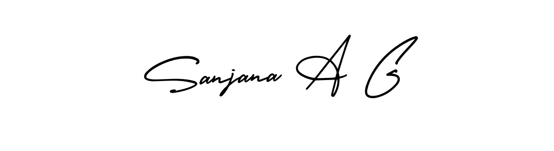 How to make Sanjana A G signature? AmerikaSignatureDemo-Regular is a professional autograph style. Create handwritten signature for Sanjana A G name. Sanjana A G signature style 3 images and pictures png