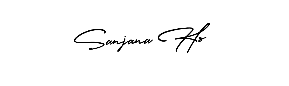 The best way (AmerikaSignatureDemo-Regular) to make a short signature is to pick only two or three words in your name. The name Sanjana Hs include a total of six letters. For converting this name. Sanjana Hs signature style 3 images and pictures png