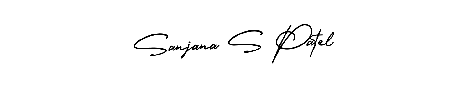 How to Draw Sanjana S Patel signature style? AmerikaSignatureDemo-Regular is a latest design signature styles for name Sanjana S Patel. Sanjana S Patel signature style 3 images and pictures png