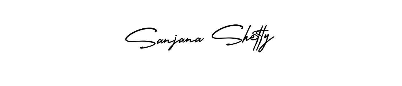 How to make Sanjana Shetty name signature. Use AmerikaSignatureDemo-Regular style for creating short signs online. This is the latest handwritten sign. Sanjana Shetty signature style 3 images and pictures png