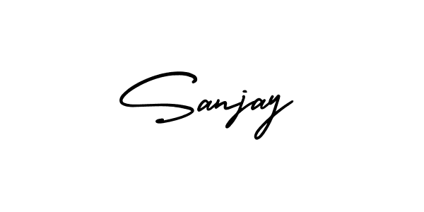 You should practise on your own different ways (AmerikaSignatureDemo-Regular) to write your name (Sanjay) in signature. don't let someone else do it for you. Sanjay signature style 3 images and pictures png