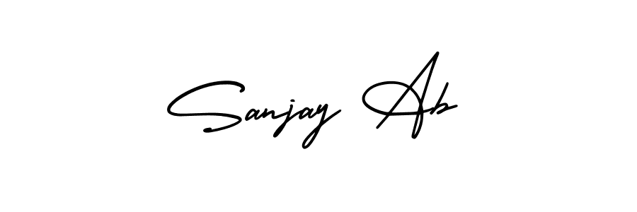 How to Draw Sanjay Ab signature style? AmerikaSignatureDemo-Regular is a latest design signature styles for name Sanjay Ab. Sanjay Ab signature style 3 images and pictures png