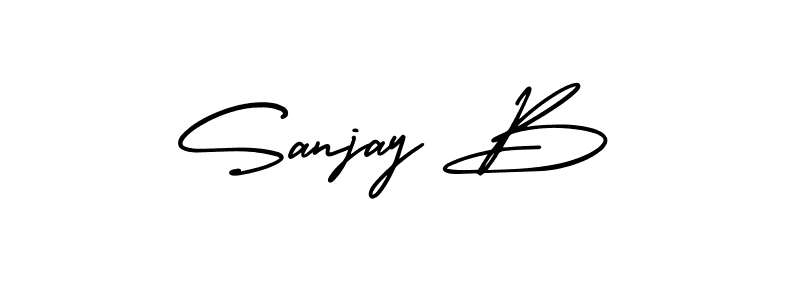 How to make Sanjay B name signature. Use AmerikaSignatureDemo-Regular style for creating short signs online. This is the latest handwritten sign. Sanjay B signature style 3 images and pictures png