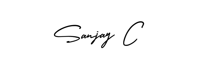 How to Draw Sanjay C signature style? AmerikaSignatureDemo-Regular is a latest design signature styles for name Sanjay C. Sanjay C signature style 3 images and pictures png