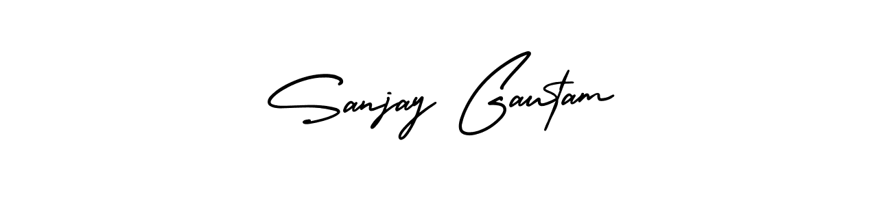 if you are searching for the best signature style for your name Sanjay Gautam. so please give up your signature search. here we have designed multiple signature styles  using AmerikaSignatureDemo-Regular. Sanjay Gautam signature style 3 images and pictures png