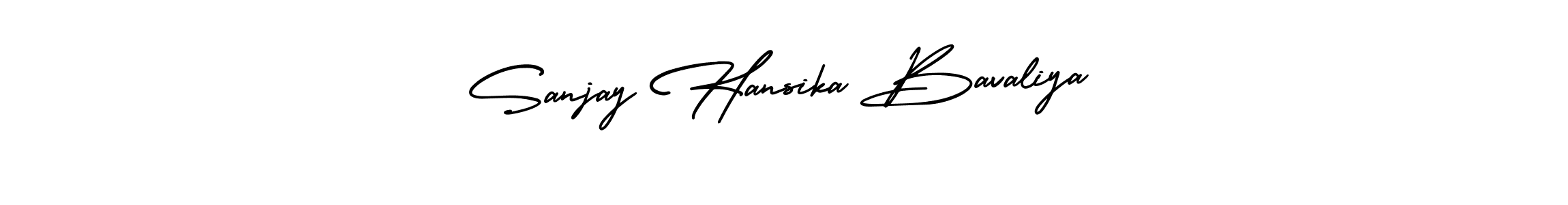 AmerikaSignatureDemo-Regular is a professional signature style that is perfect for those who want to add a touch of class to their signature. It is also a great choice for those who want to make their signature more unique. Get Sanjay Hansika Bavaliya name to fancy signature for free. Sanjay Hansika Bavaliya signature style 3 images and pictures png