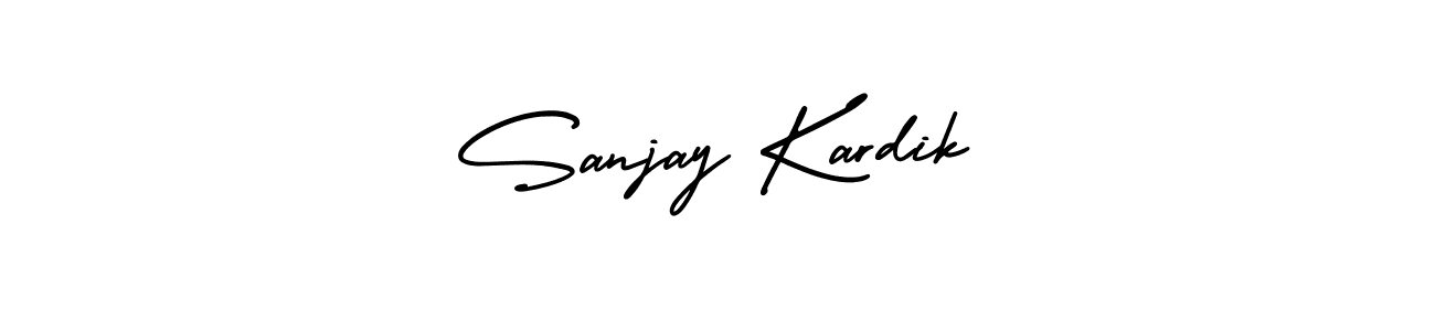 How to make Sanjay Kardik name signature. Use AmerikaSignatureDemo-Regular style for creating short signs online. This is the latest handwritten sign. Sanjay Kardik signature style 3 images and pictures png