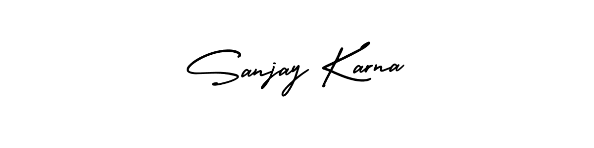 How to make Sanjay Karna name signature. Use AmerikaSignatureDemo-Regular style for creating short signs online. This is the latest handwritten sign. Sanjay Karna signature style 3 images and pictures png