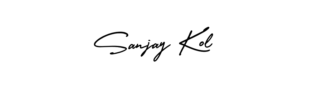 This is the best signature style for the Sanjay Kol name. Also you like these signature font (AmerikaSignatureDemo-Regular). Mix name signature. Sanjay Kol signature style 3 images and pictures png