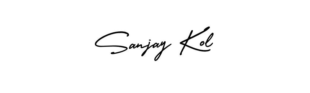 This is the best signature style for the Sanjay Kol name. Also you like these signature font (AmerikaSignatureDemo-Regular). Mix name signature. Sanjay Kol signature style 3 images and pictures png