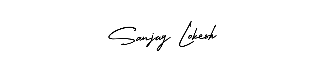 How to make Sanjay Lokesh signature? AmerikaSignatureDemo-Regular is a professional autograph style. Create handwritten signature for Sanjay Lokesh name. Sanjay Lokesh signature style 3 images and pictures png