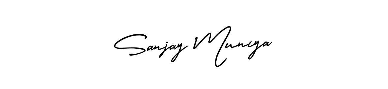 Use a signature maker to create a handwritten signature online. With this signature software, you can design (AmerikaSignatureDemo-Regular) your own signature for name Sanjay Muniya. Sanjay Muniya signature style 3 images and pictures png