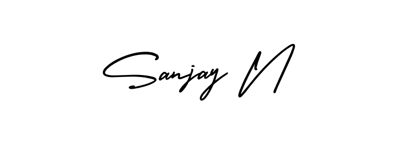 AmerikaSignatureDemo-Regular is a professional signature style that is perfect for those who want to add a touch of class to their signature. It is also a great choice for those who want to make their signature more unique. Get Sanjay N name to fancy signature for free. Sanjay N signature style 3 images and pictures png