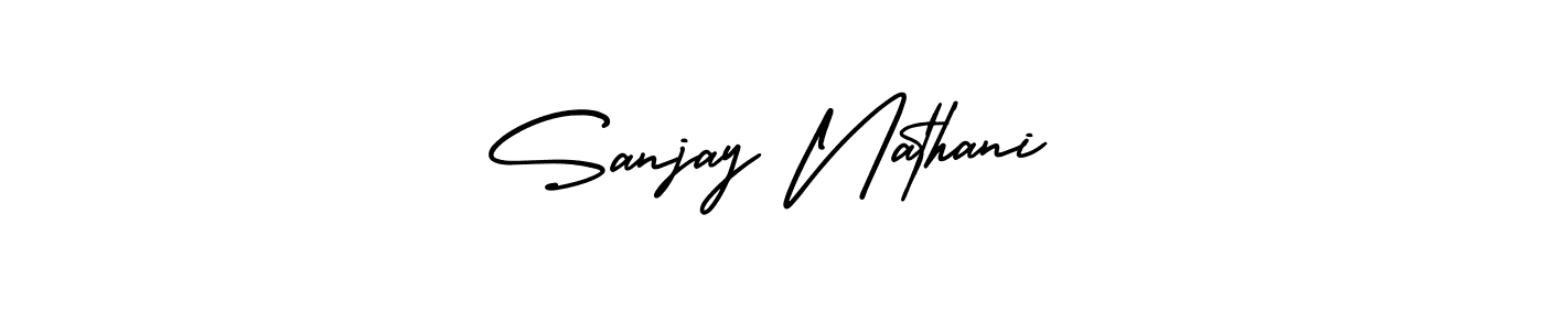 Create a beautiful signature design for name Sanjay Nathani. With this signature (AmerikaSignatureDemo-Regular) fonts, you can make a handwritten signature for free. Sanjay Nathani signature style 3 images and pictures png