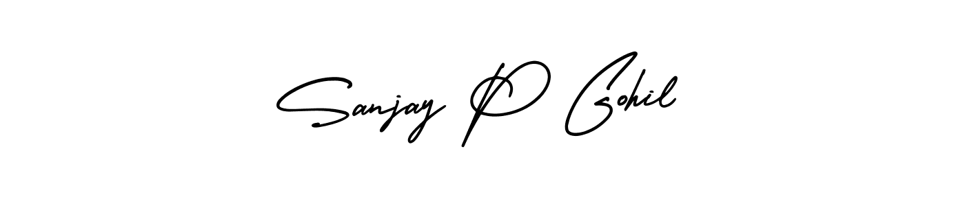 AmerikaSignatureDemo-Regular is a professional signature style that is perfect for those who want to add a touch of class to their signature. It is also a great choice for those who want to make their signature more unique. Get Sanjay P Gohil name to fancy signature for free. Sanjay P Gohil signature style 3 images and pictures png