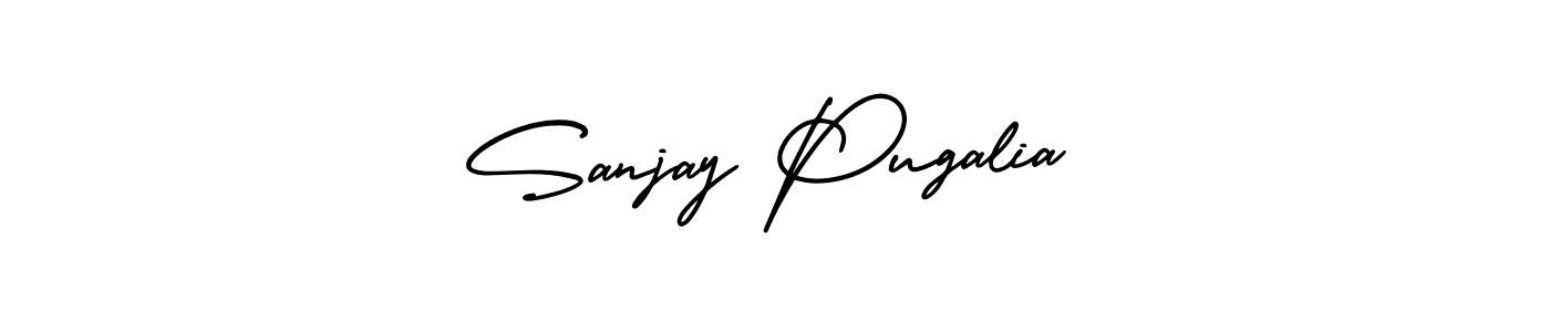 The best way (AmerikaSignatureDemo-Regular) to make a short signature is to pick only two or three words in your name. The name Sanjay Pugalia include a total of six letters. For converting this name. Sanjay Pugalia signature style 3 images and pictures png