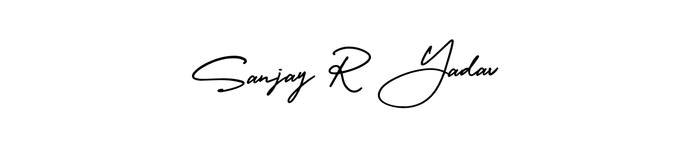 The best way (AmerikaSignatureDemo-Regular) to make a short signature is to pick only two or three words in your name. The name Sanjay R Yadav include a total of six letters. For converting this name. Sanjay R Yadav signature style 3 images and pictures png