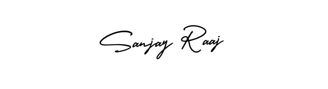 You should practise on your own different ways (AmerikaSignatureDemo-Regular) to write your name (Sanjay Raaj) in signature. don't let someone else do it for you. Sanjay Raaj signature style 3 images and pictures png