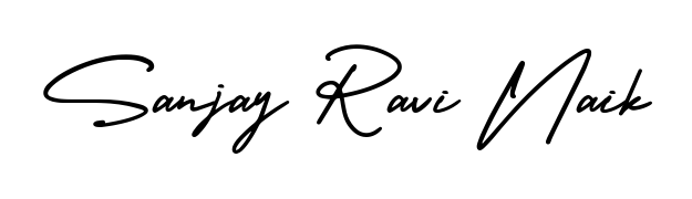 Transform the name Sanjay Ravi Naik into a signature masterpiece using AmerikaSignatureDemo-Regular font. Ideal for photographers, artists, and creators looking for watermarks. Sanjay Ravi Naik signature style 3 images and pictures png