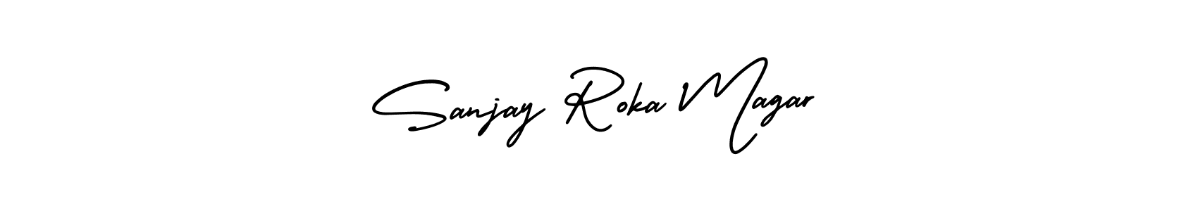 Similarly AmerikaSignatureDemo-Regular is the best handwritten signature design. Signature creator online .You can use it as an online autograph creator for name Sanjay Roka Magar. Sanjay Roka Magar signature style 3 images and pictures png