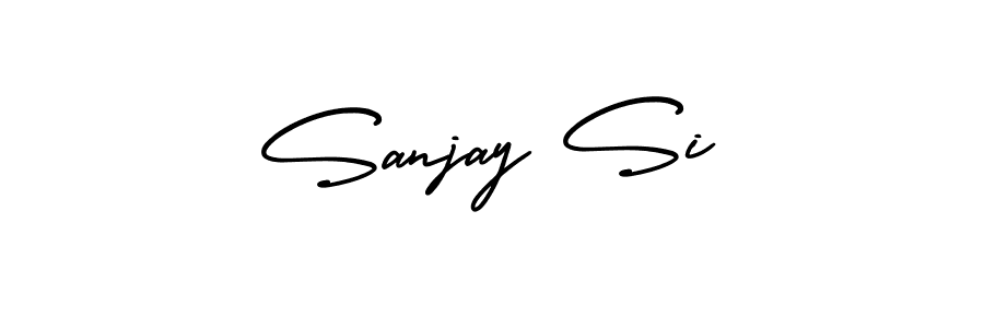 You should practise on your own different ways (AmerikaSignatureDemo-Regular) to write your name (Sanjay Si) in signature. don't let someone else do it for you. Sanjay Si signature style 3 images and pictures png