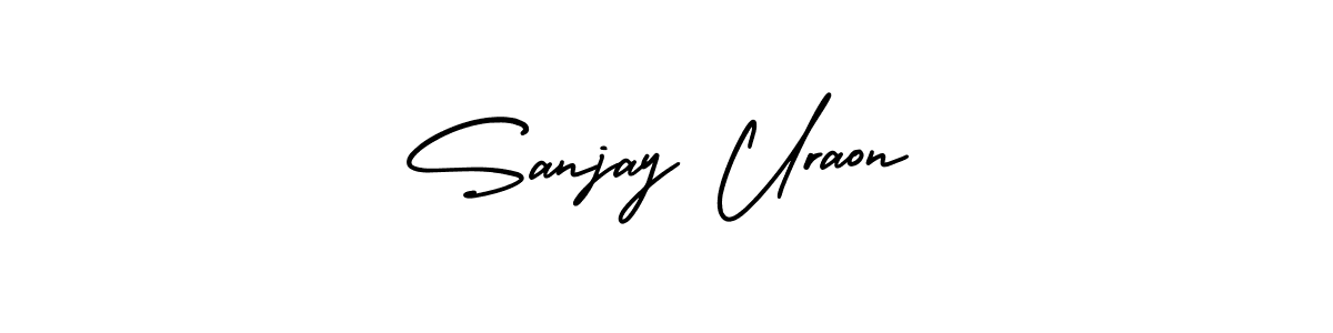 You should practise on your own different ways (AmerikaSignatureDemo-Regular) to write your name (Sanjay Uraon) in signature. don't let someone else do it for you. Sanjay Uraon signature style 3 images and pictures png