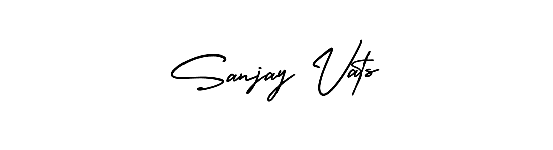 You should practise on your own different ways (AmerikaSignatureDemo-Regular) to write your name (Sanjay Vats) in signature. don't let someone else do it for you. Sanjay Vats signature style 3 images and pictures png