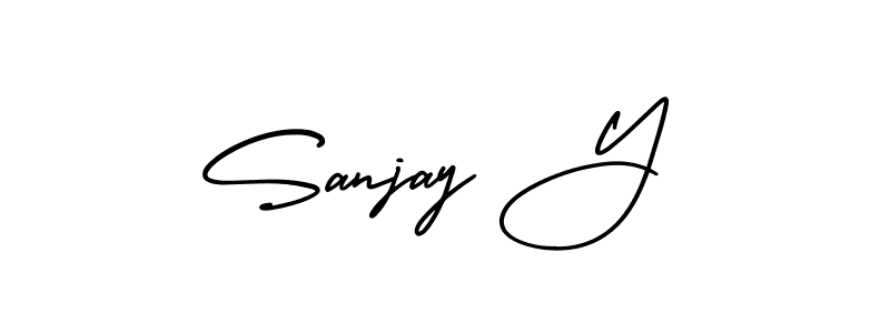 Sanjay Y stylish signature style. Best Handwritten Sign (AmerikaSignatureDemo-Regular) for my name. Handwritten Signature Collection Ideas for my name Sanjay Y. Sanjay Y signature style 3 images and pictures png