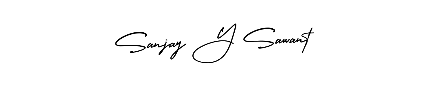 Sanjay Y Sawant stylish signature style. Best Handwritten Sign (AmerikaSignatureDemo-Regular) for my name. Handwritten Signature Collection Ideas for my name Sanjay Y Sawant. Sanjay Y Sawant signature style 3 images and pictures png