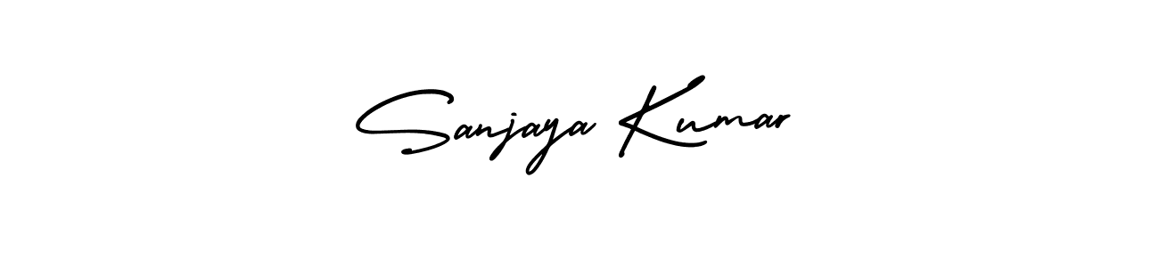 This is the best signature style for the Sanjaya Kumar name. Also you like these signature font (AmerikaSignatureDemo-Regular). Mix name signature. Sanjaya Kumar signature style 3 images and pictures png