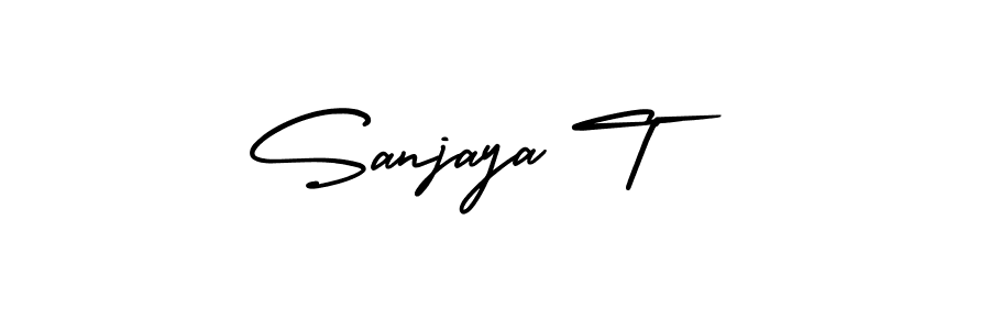 Make a beautiful signature design for name Sanjaya T. With this signature (AmerikaSignatureDemo-Regular) style, you can create a handwritten signature for free. Sanjaya T signature style 3 images and pictures png