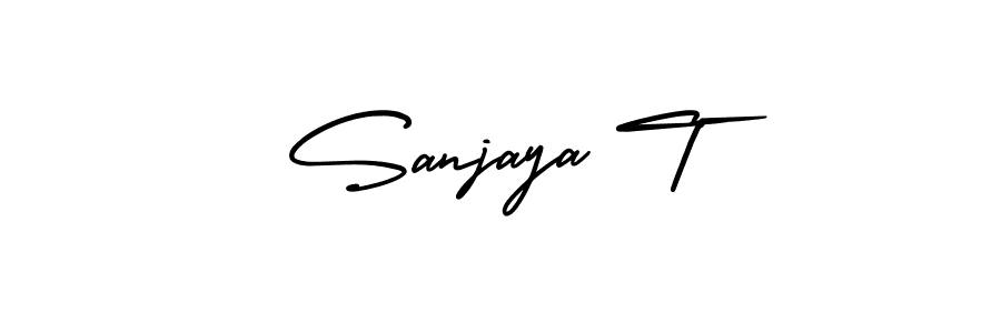 Sanjaya T stylish signature style. Best Handwritten Sign (AmerikaSignatureDemo-Regular) for my name. Handwritten Signature Collection Ideas for my name Sanjaya T. Sanjaya T signature style 3 images and pictures png