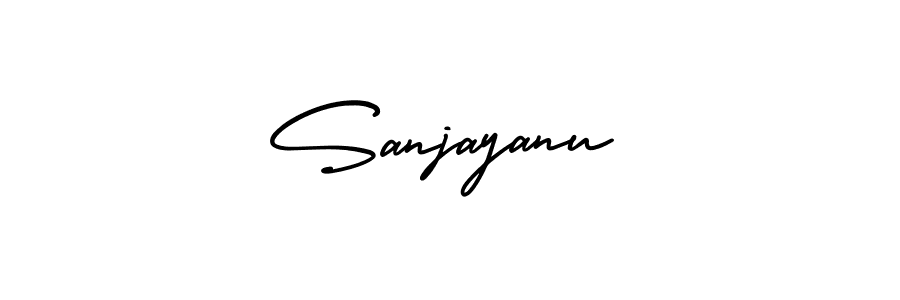 How to make Sanjayanu name signature. Use AmerikaSignatureDemo-Regular style for creating short signs online. This is the latest handwritten sign. Sanjayanu signature style 3 images and pictures png