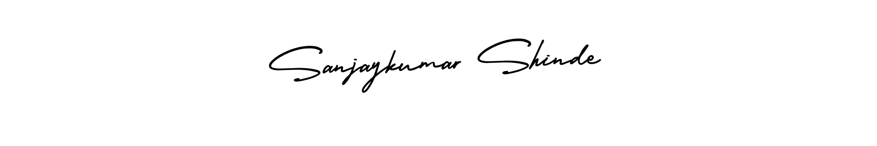 You should practise on your own different ways (AmerikaSignatureDemo-Regular) to write your name (Sanjaykumar Shinde) in signature. don't let someone else do it for you. Sanjaykumar Shinde signature style 3 images and pictures png