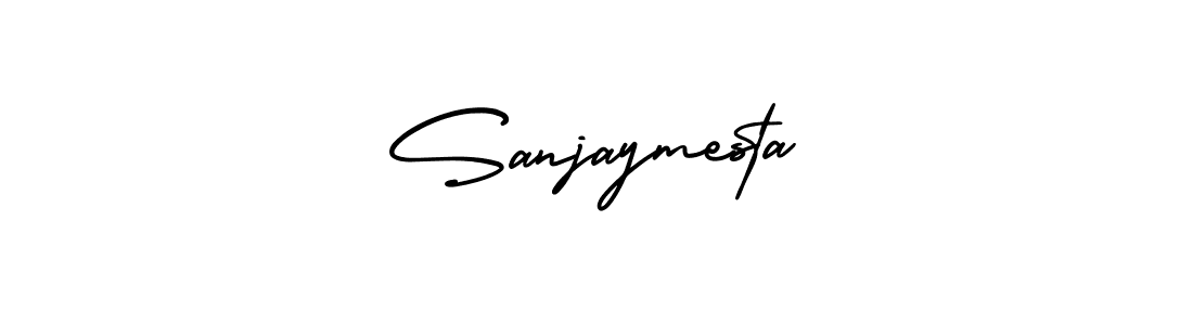 if you are searching for the best signature style for your name Sanjaymesta. so please give up your signature search. here we have designed multiple signature styles  using AmerikaSignatureDemo-Regular. Sanjaymesta signature style 3 images and pictures png