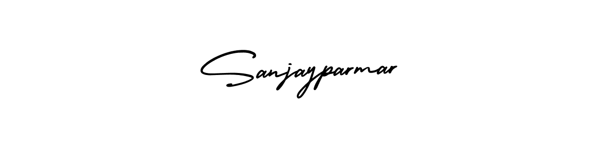 You should practise on your own different ways (AmerikaSignatureDemo-Regular) to write your name (Sanjayparmar) in signature. don't let someone else do it for you. Sanjayparmar signature style 3 images and pictures png