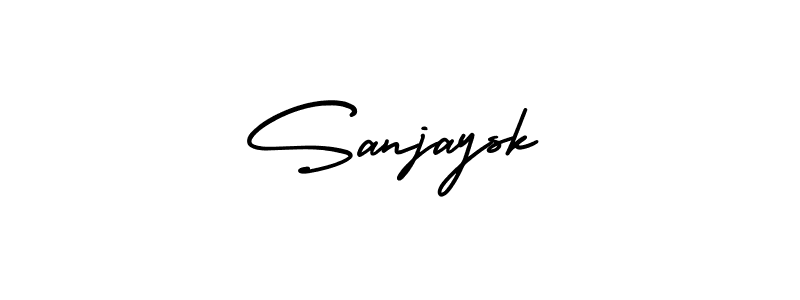 You should practise on your own different ways (AmerikaSignatureDemo-Regular) to write your name (Sanjaysk) in signature. don't let someone else do it for you. Sanjaysk signature style 3 images and pictures png