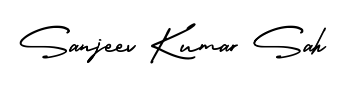 You should practise on your own different ways (AmerikaSignatureDemo-Regular) to write your name (Sanjeev Kumar Sah) in signature. Don't let someone else do it for you. Sanjeev Kumar Sah signature style 3 images and pictures png