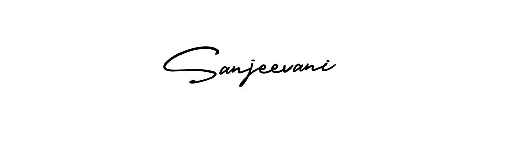 You should practise on your own different ways (AmerikaSignatureDemo-Regular) to write your name (Sanjeevani) in signature. don't let someone else do it for you. Sanjeevani signature style 3 images and pictures png