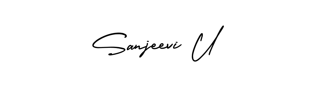 How to Draw Sanjeevi U signature style? AmerikaSignatureDemo-Regular is a latest design signature styles for name Sanjeevi U. Sanjeevi U signature style 3 images and pictures png