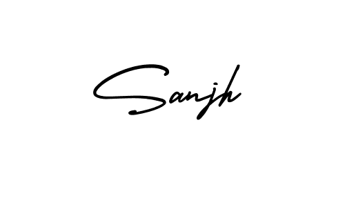 Use a signature maker to create a handwritten signature online. With this signature software, you can design (AmerikaSignatureDemo-Regular) your own signature for name Sanjh. Sanjh signature style 3 images and pictures png