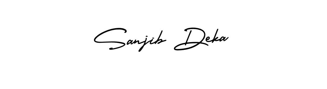 This is the best signature style for the Sanjib Deka name. Also you like these signature font (AmerikaSignatureDemo-Regular). Mix name signature. Sanjib Deka signature style 3 images and pictures png