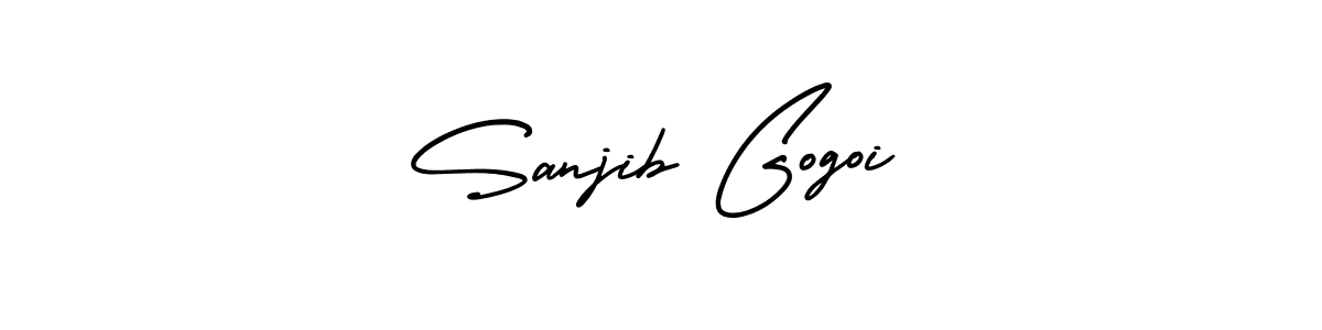 You should practise on your own different ways (AmerikaSignatureDemo-Regular) to write your name (Sanjib Gogoi) in signature. don't let someone else do it for you. Sanjib Gogoi signature style 3 images and pictures png