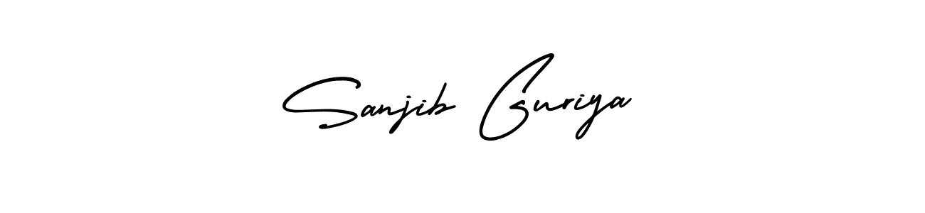 This is the best signature style for the Sanjib Guriya name. Also you like these signature font (AmerikaSignatureDemo-Regular). Mix name signature. Sanjib Guriya signature style 3 images and pictures png